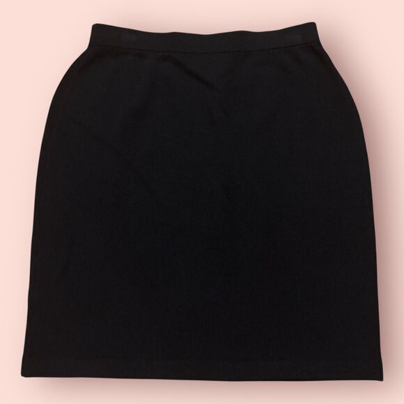 St. John Dresses & Skirts - St. John Basics Pencil Skirt Womens Size 8 Black Slim Fit Elastic Waist Pull On